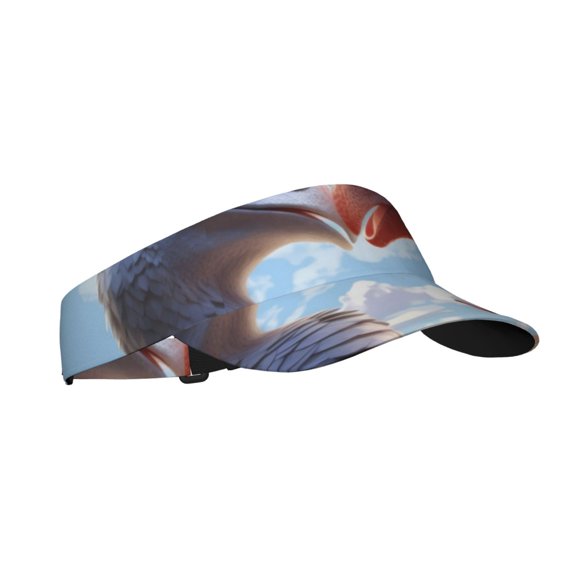 Balery Red And White Bird Couple Sport Wear Athletic Visor Sun Sports Visor Hat Visor Adjustable Cap for Women and Men (One Size)
