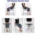 thumbnail image 6 of 360°Swivel Shower Chair for Inside Shower, Shower Seats for Seniors with Arms and Back, Height Adjustable Tub Transfer, 6 of 6