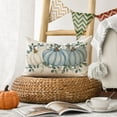 thumbnail image 3 of Sm:)e Blue Eucalyptus Leaves Pumpkin Fall Pillow Covers 12x20 Inch, Cushion Covers for Sofa Seasonal Home Decor, 3 of 8