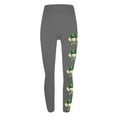 thumbnail image 5 of lcziwo Womens St Patricks Day Leggings Shamrock Leaves Print Pant Slim Fit Tummy Control Workout Leggings Irish Green Yoga Pants Gray XXL, 5 of 6