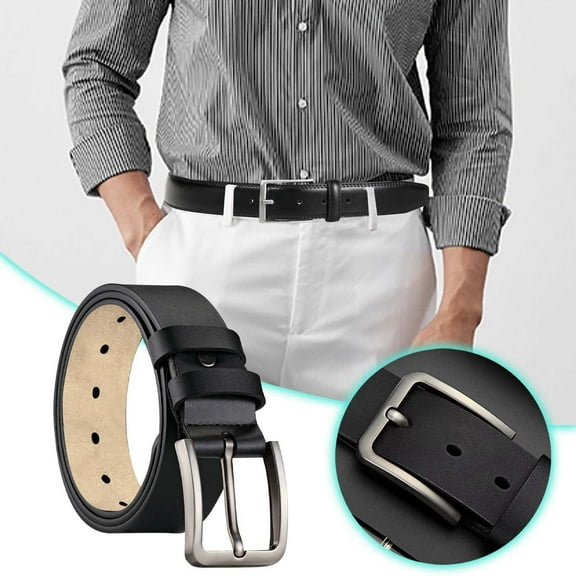 TIANZEN Men’s Belts Full Grain Casual Dress Jeans Belts For Men Needle Buckle Waistband And Versatile Pants Waistband Titanium Leather Belt Leather Clothes Men Leather Belt 28