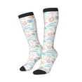 thumbnail image 2 of Fotbe Colorful Seashells1 print Women's Men's Novelty Crew Socks Cotton Socks Knee High Socks for Walking,Running,Nurses,Pregnancy, 2 of 9