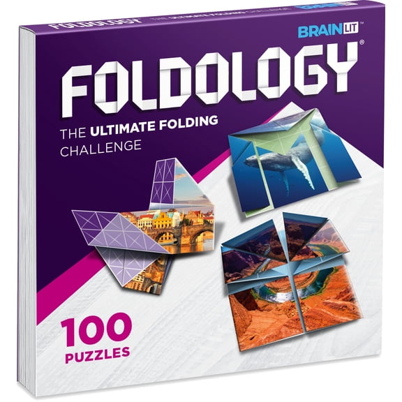 FOLDOLOGY Origami Puzzle Game, 100 Brain Teasers for Teens and Adults, for Ages 10 