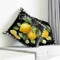thumbnail image 4 of Throw Pillow Covers 26x26 Inch, Yellow Lemon Decorative Pillow Cases for Couch Sofa Bed, Summer Botanical Black White Checkered Cotton Linen Square Home Decor Pillowcases with Hidden Zipper, 4 of 7