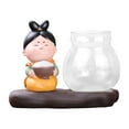 thumbnail image 1 of GUOOL Tang Lady Vase Hydroponique avec Figurine en Résine Stand Moderne Terrarium Vase en Verre StyleA, 1 of 9