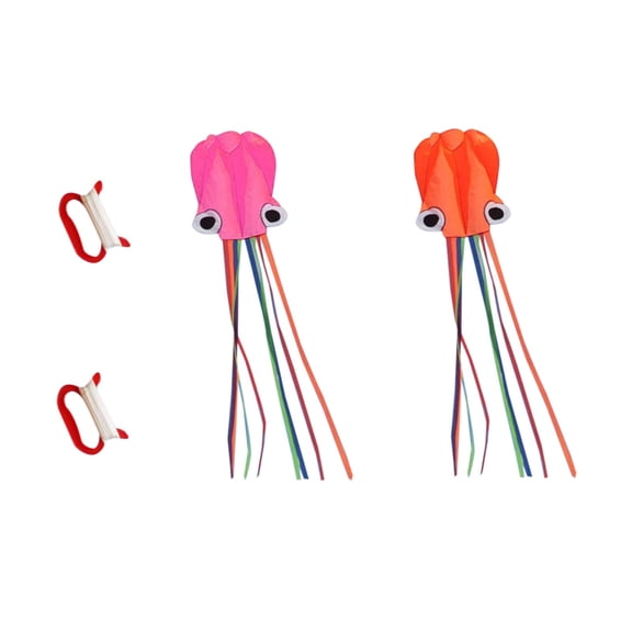 A 2 Pack Easy Fly Octopus Kites For Kids Adults 157 Inch Long Tail Soft Parafoil Outdoor Beach Summer Toy With 30M Line Board
