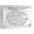 thumbnail image 1 of Educational Pillow Sham Equations and Formulas in the Shape of an Apple Learning Knowledge Student, Decorative Standard Queen Size Printed Pillowcase, 30 X 20 Inches, Black White, by Ambesonne, 1 of 2