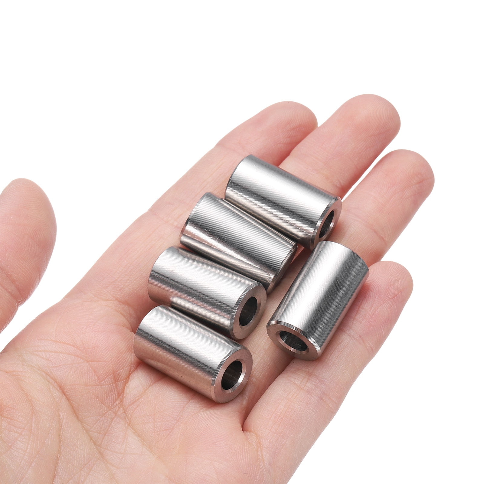 25 Packs Stainless Steel Spacer 1/4" Bore x 1/2" OD x 7/8" Length