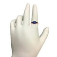 thumbnail image 2 of AoneJewelry 2.20 Carat Sapphire and Black Diamond Three Stone Ring In 10K Solid Rose, White & Yellow Gold, 2 of 5