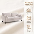thumbnail image 5 of CQSXDA 80.7 Inches 2-Seater Iron and Wood Frame Corduroy Loveseat Sofa with Rolled Armrests  for Modern Living Room and Small Spaces, White, 5 of 11