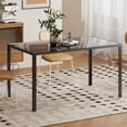 thumbnail image 2 of HOMCOM Rectangular Dining Table, Tempered Glass Kitchen Table w/ Steel Legs, 2 of 10