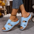 thumbnail image 6 of Xdegoge Plus Size Thick Sole Sandals for Women Open Toe Casual Slip On Slides Summer Cutout Stylish Beach Walking Sandal, 6 of 7
