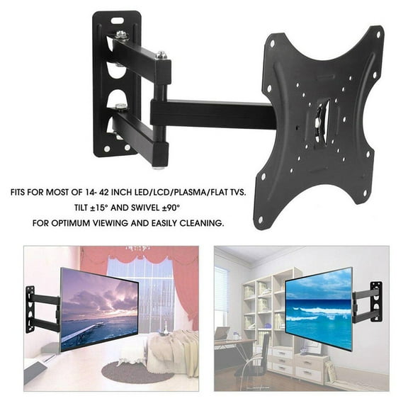 HEMOTON  14 -42 Flat Screen Tv Mount Corner Wall Swivel Bracket Black