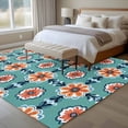 thumbnail image 4 of 8'x10' Area Rugs, Orange Teal Blue Indoor Outdoor Area Rug for Living Room Bedroom, Modern Abstract Floral Ethnic Washable Bathroom Rugs Kitchen Floor Carpet Mats Home Decor Aesthetic, 4 of 8