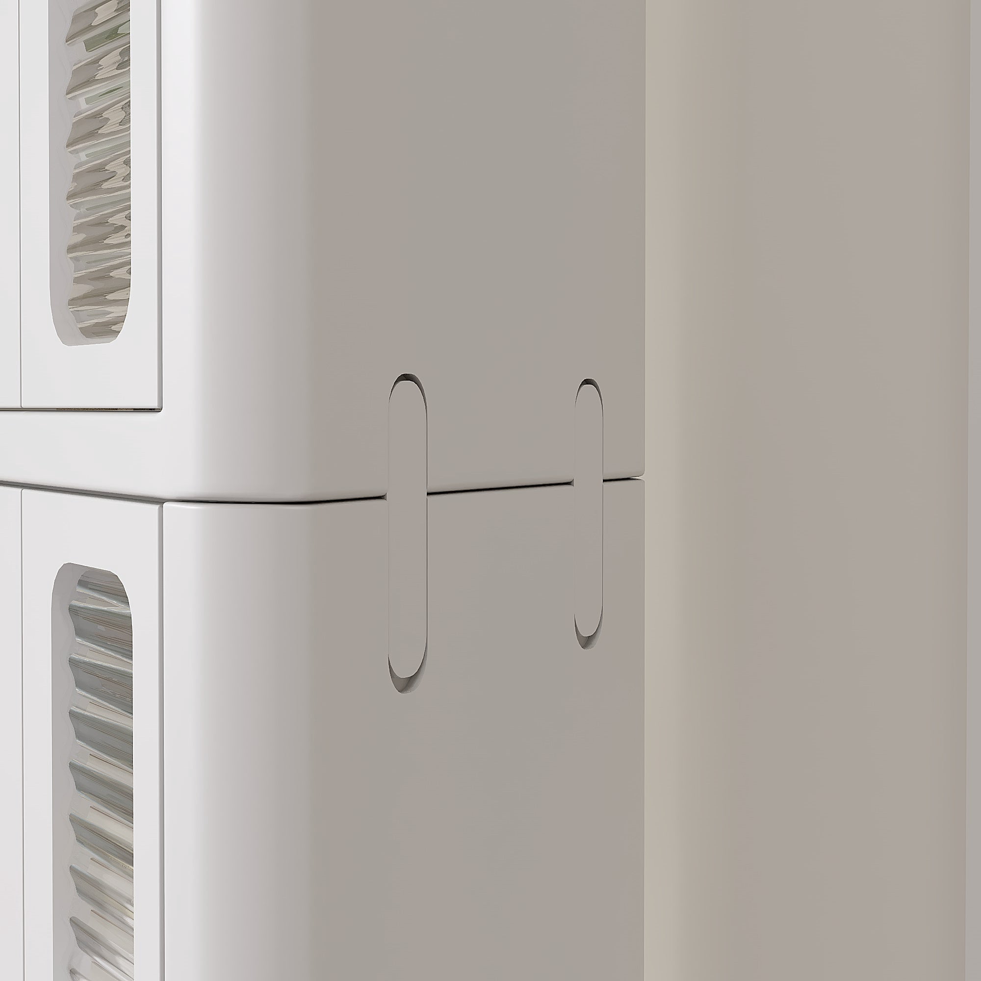 VECELO Bathroom Storage Cabinet, Corner Cabinets with Storage Shelf, Triangle Tall Floor Cabinets for Bathroom Living Room Kitchen Small Space, White