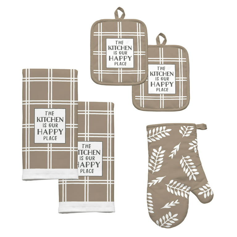 Enclave Collection 3-Piece Kitchen Towel, Oven Mitt, and Pot