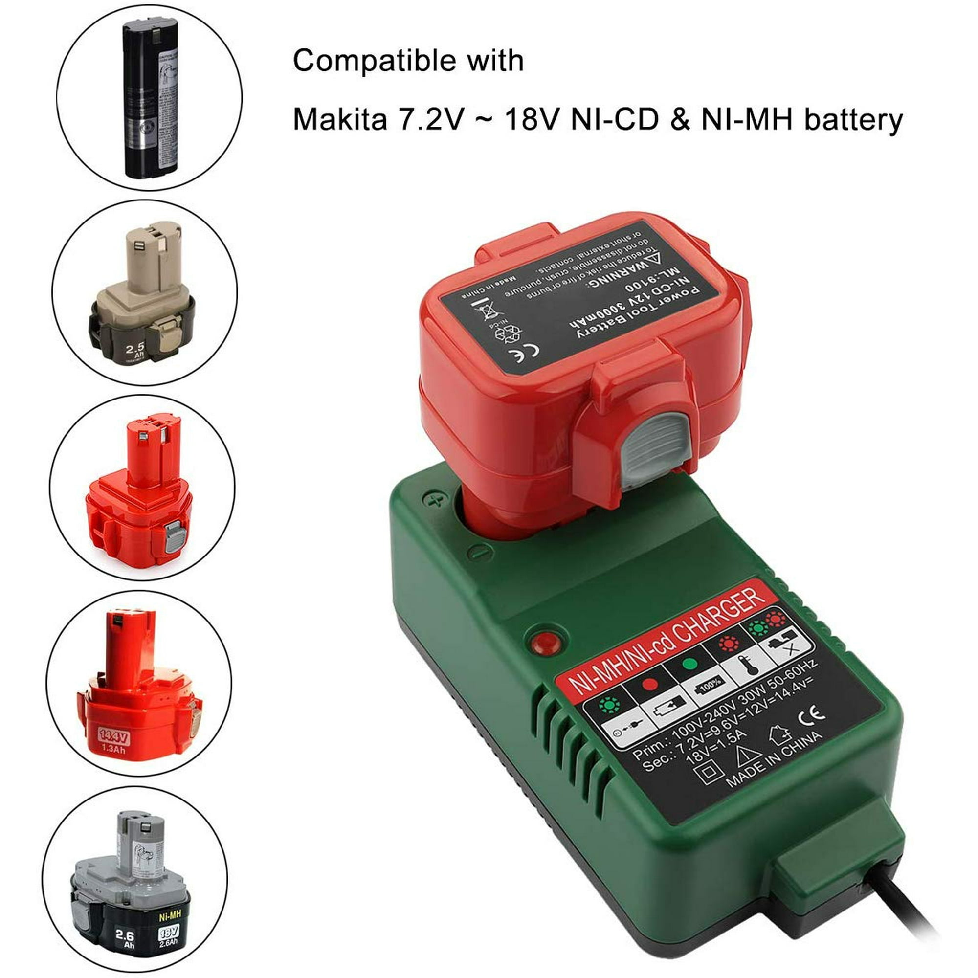 suitable for Makita 7.2V 9.6V 12V 14.4V 18V NI CD NMH battery charger rechargeable drill charger US gauge Walmart