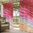 thumbnail image 5 of Outdoor Curtains for Patio Waterproof, Red Ombre Coastal Windproof Pravicy Outside Porch Blackout Curtain, Summer Nautical Beach Ocean Seaside Sun Blocking Grommets Curtains for Cabana Gazebo 54"x95", 5 of 9