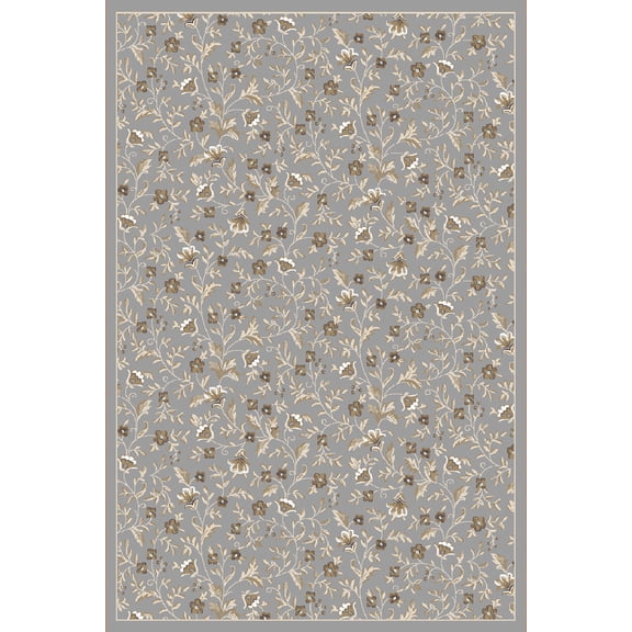 Radici Usa Pisa Area Rug 6674 Grey Leaves Vines 5' 3" x 7' 3" Rectangle
