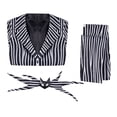 thumbnail image 3 of Disfraz de Jack Skelington para hombre y mujer, traje de pantalón con parte superior a rayas, uniforme para fiesta de Halloween, 3 of 4