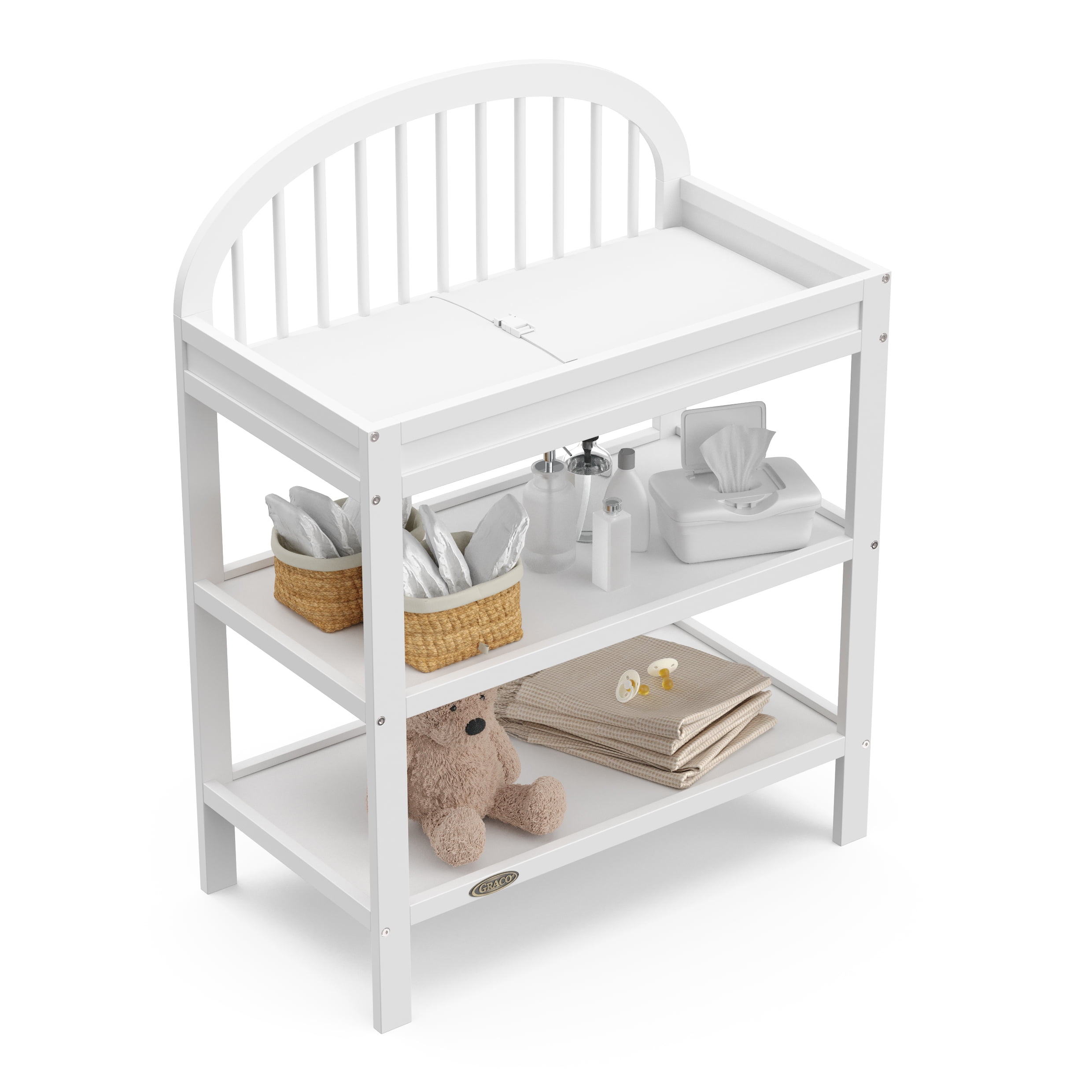 Graco Olivia Infant Wood Changing Table with Changing Pad, White