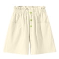 thumbnail image 1 of Zpanxa Girls Polyester Pants Solid Color High Waisted Loose Fit Wide Leg Pleated Style 5-6 Years, 1 of 6