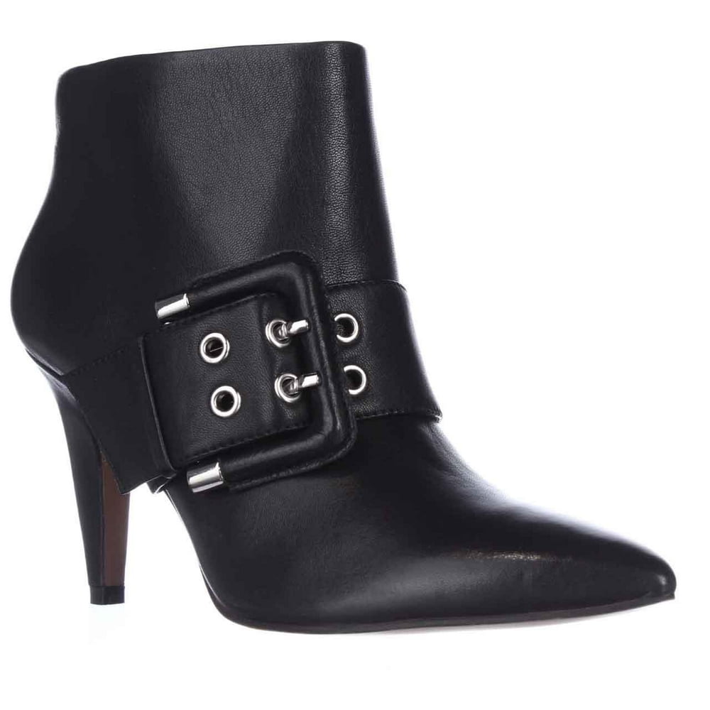 Nine West - Womens Nine West Pickme Pointed-Toe Buckle Ankle Boots, Black Leather - Walmart.com