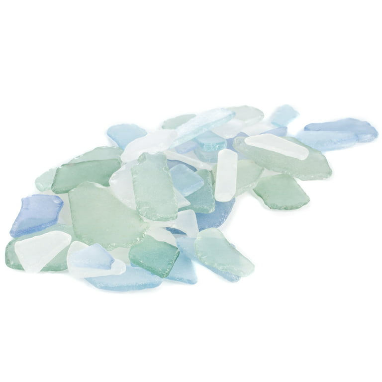 Sea Glass, 11oz Light Blue Green & White Sea Glass, Tumbled Sea Glass  Decor