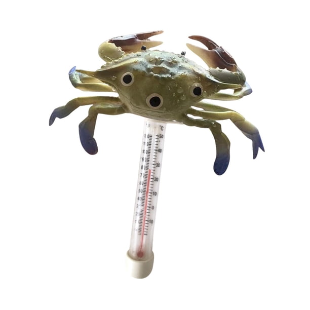 Medidor de temperatura del agua, termómetro flotante para piscina, termómetro de agua fácil de leer Cangrejo 20x165cm