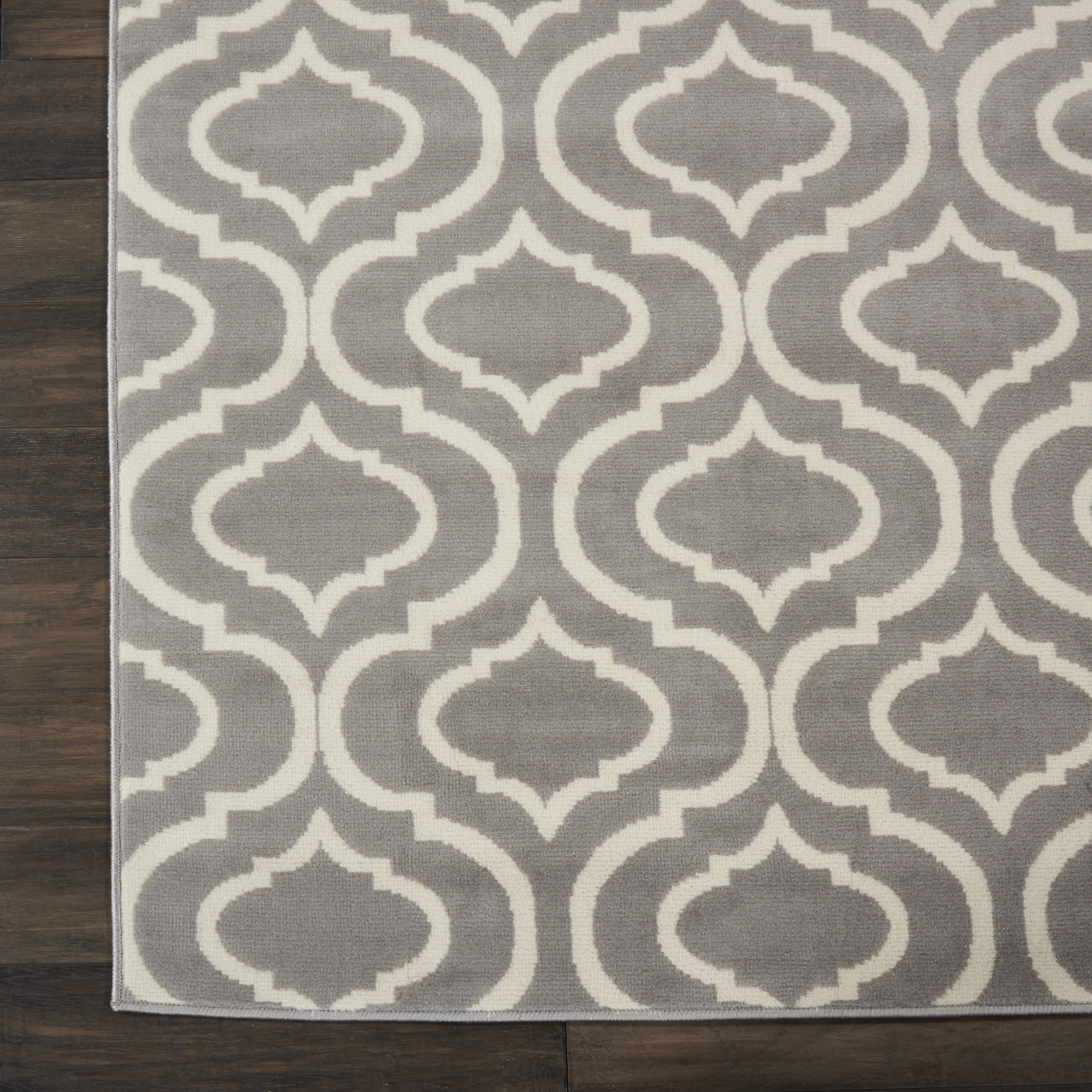 Nourison Bliss Transitional Moroccan Grey 7'10" x 9'10" Area Rug, (8' x 10')