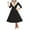 Black, variant on Luxalzxs Christmas Dresses for Women Solid Color Plush V-Neck Long Sleeve High Waisted Flowy Swing Dress A-Line Party Gowns Dress