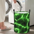 thumbnail image 4 of Goofa Green Lightning Printed Circular Hamper,Laundry Basket with Handles,Storage Baskets Foldable,Large Capacity Laundry Hamper-Small, 4 of 8