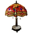 thumbnail image 3 of Amora Lighting Tiffany Style Table Lamp 18.5" Tall Stained Glass Dragonfly Nightstand Bedroom Handmade Gift AM1035TL14B, 3 of 5