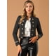thumbnail image 3 of Chaqueta informal con decoración de botones delanteros abiertos Steampunk vintage de los años 60 para mujer Negro M, 3 of 6