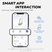iKF Solo Over-Ear Wireless Headphones Noise Cancelling Bluetooth 5.4 Smart App Control 35ms Low Latency Support Wired Wireless Hi-Res Audio 130 Hours Playtime (Black)