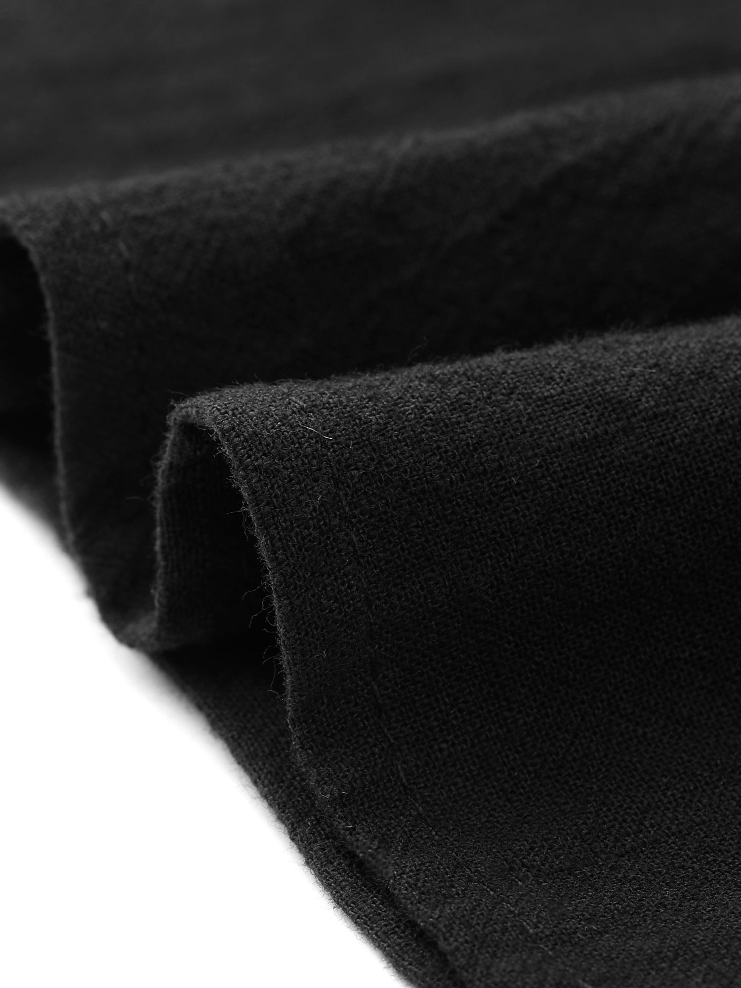 DARING DIVA Women's Elastic Waist A Line Casual Summer Midi Skirt with Pockets L Black