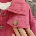 thumbnail image 5 of Esaierr Toddler Baby Girls Denim Jacket Kids Pink Long-Sleeved Cotton Button Jacket for 3-8T, 5 of 5