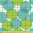 thumbnail image 2 of Ambesonne Geometric Fabric by the Yard Upholstery, Intertwined Circles Art, 5 Yards, White Lime Green and Seafoam, 2 of 5