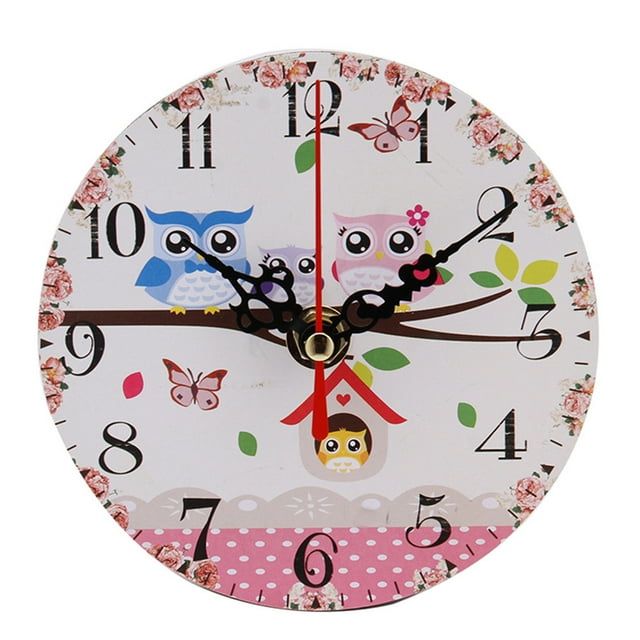 Fiudx Reloj de Pared de Madera Vintage, Diseño Antiguo para El Hogar, Movimiento Silencioso y Preciso, Ideal para Sala de Estar, Dormitorio, Cocina, Regalo de Inauguración de La Casa, Tamaño de 12 Cm