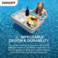 thumbnail image 4 of Floating Pool Tray Floating Serving Tray Table & Bar - Pool Floats for Adults, Spas, & Pool Parties - Floating Tray for Pool Serving Drinks, Sunjoy Floating Brunch 36x24'', Food on The Water - Grey, 4 of 11