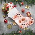thumbnail image 7 of Coolnut Halloween Ghost Pumpkin Christmas Stocking 2PCS, Large Fireplace Xmas Hanging Stockings with Plush Cuff for Family Holiday Party Decorations, 17.71"x 12.20", 7 of 7