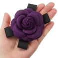 thumbnail image 4 of Uxcell Elegant Camellia Flower Brooches Faux Wool Flower Bowknot Pins Floral Corsage for Women Dark Purple, 4 of 6