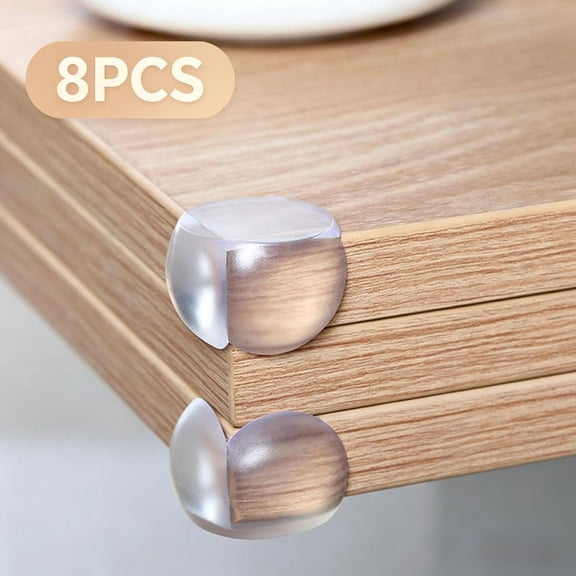 8PCS Clear Silicone Corner Protectors, Transparent Baby Safety Bumpers for Furniture, Non-Toxic No-Residue Adhesive Edge Guards to Cushion Sharp Corners, Toddler Home Safety Corner Cushions