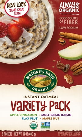 Nature’s Path Organic Hot Oatmeal, Variety Pack, 1.75 Oz, 8 Ct