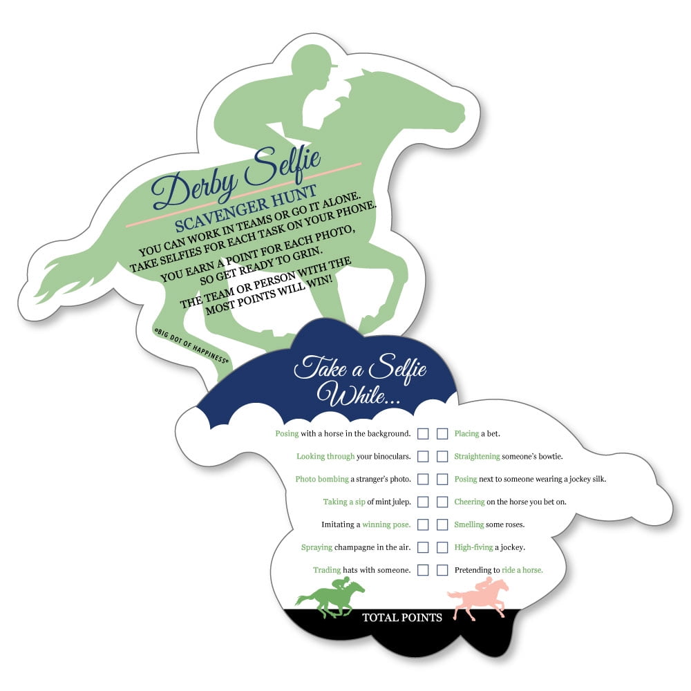 Kentucky Horse Derby Selfie Scavenger Hunt Horse Race Party Game