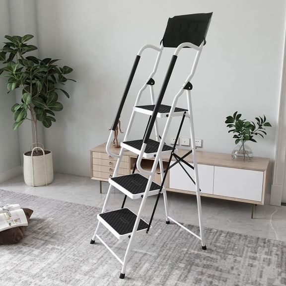 Laitimia 4 Step Ladder Portable Folding Step Stool with Handgrip Anti-Slip, Wide Platform Steps, 330 lbs Capacity