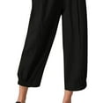 thumbnail image 5 of Keeccty Women Casual Trousers Wide Leg Loose Linen Mid Rise Pants, 5 of 5