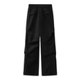 thumbnail image 5 of Blmnix Cargo Pants Pants Men Baggy Low Rise Travel Pants Palazzo Jean Wide-Leg Long Black Casual Pants for Men,XXL, 5 of 9