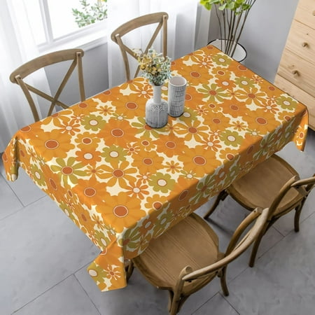 

G-DAKE Summer Flower Rectangle Tablecloth Floral Decorative Table Cloth Dining Table Cover Spring Seasonal Dinner Party Picnic Decoration