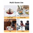 thumbnail image 2 of 15 Inch Round Placemats Set of 6, Teal Blue Leaves Non Slip Heat Insulation PP Table Mats, Summer Botanical Washable Place Mats for Kitchen Dining Party Table Decor, 2 of 7
